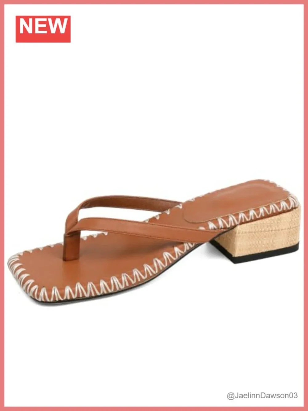 Chunky Low Heel Flip Flop Sandals Square Toe Thong Slides